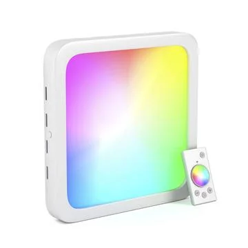 Led panel with changeable light colors Square led panel with changeable co... Stock Photos
