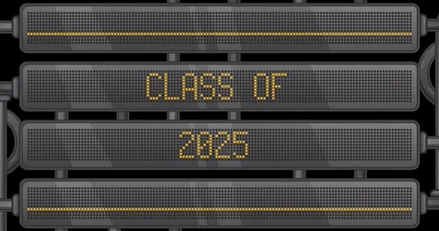Led Panel with Class of 2025 text Stock Footage 308496501