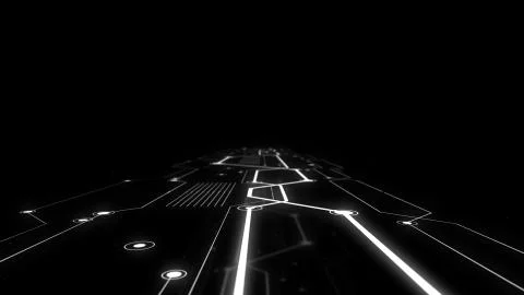 Led panel displaying blocks chain binary code or computer language matrix. on Stockillustratie