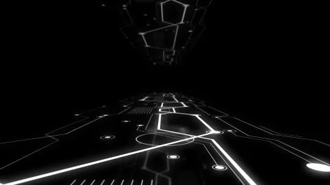 Led panel displaying blocks chain binary code or computer language matrix. on Stockillustratie