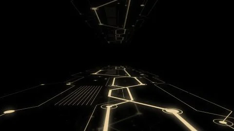 Led panel displaying blocks chain binary code or computer language matrix. on Stock Illustration