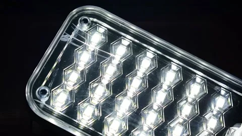 LED panel light blinking with low and high intensity Stock Footage 135346208
