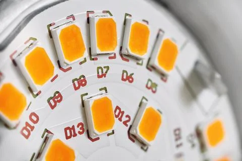 LED panel of light bulb macro Stock Photos