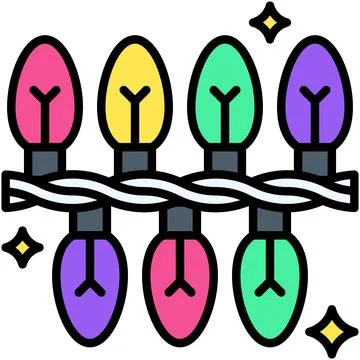 LED party lights icon, New year realated vector Stock Illustration