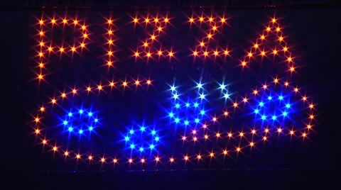 LED. Pizza Sign. Stock Footage 8926560