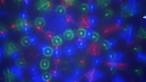 LED Projector, Disco Ball of Starry Sky Shines on Ceiling with Colored Patterns. Stock Footage 146209881
