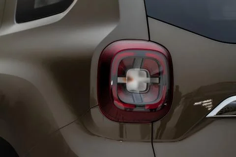 LED red taillight. Closeup tail light of a modern car. Rear light of a car. Stock Photos