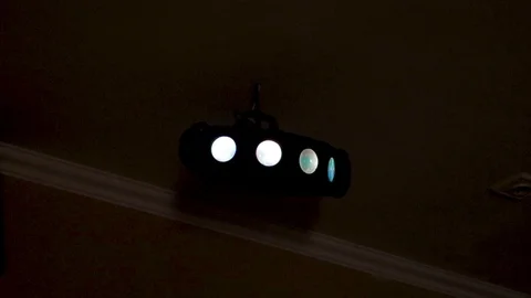 LED Rotating lamp Magic Party Light. Disco Stage Lighting RGB Colorful. Stock Footage 89932382