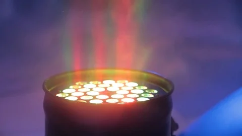 LED Rotating lamp Magic Party Light. Disco Stage Lighting RGB Colorful. Stock Footage 95018988