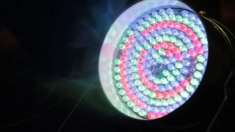 LED Rotating lamp Magic Party Light. Disco Stage Lighting RGB Colorful. Stock Footage 95019285