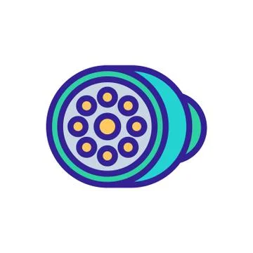 Led round spotlight icon vector outline illustration Ilustración de archivo