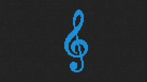 Led Screen Beat Music Clef Stock Footage 104695463