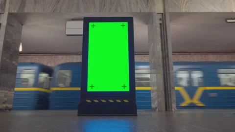 Led Screen Billboard Display at Subway Station Stock Footage 280773337