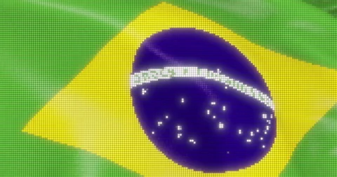 Led Screen Brazil Flag Seamless Loop stock video Stock Footage 180775430