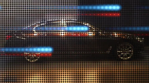 LED screen with car Stock Footage 50962972