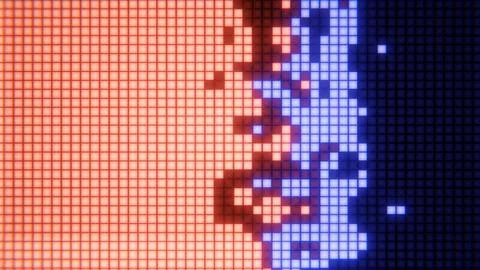 Led screen displaying a pattern of red and blue pixels Stock Illustration