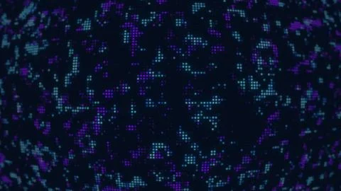 LED screen gradient blue-purple circles, dots abstract background. with blu.. Stock Illustration