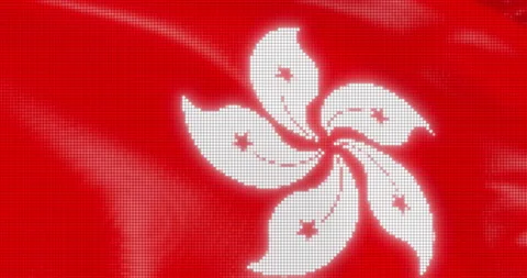 Led Screen hong-kong Flag Seamless Loop stock video Stock Footage 180812601