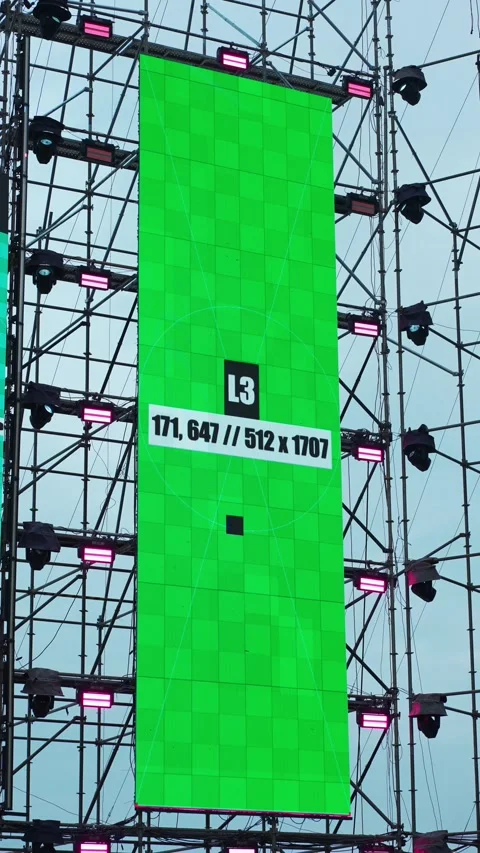 Led screen installation and calibration for event stage setup, panel setup and Stock Footage 308082164