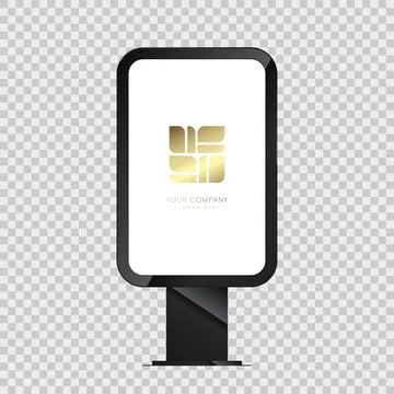 LED screen mock up design and vertical blank template of LED display for ou.. Stock Illustration