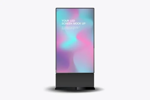 A LED screen mock-up features a bold, high-contrast design with displayed p.. Stock Illustration