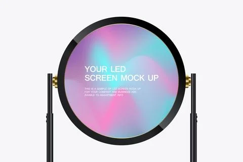 LED screen mock-up presents a sleek and modern design with bold, capitalize.. Stock Illustration
