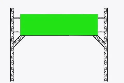 LED screen is mounted on a sturdy truss frame, ideal for concerts, festival.. Stock Illustration