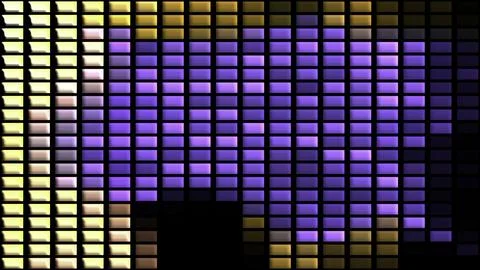Led screen with party lights at night club. Motion. Wall of squared colorful Stock Illustration