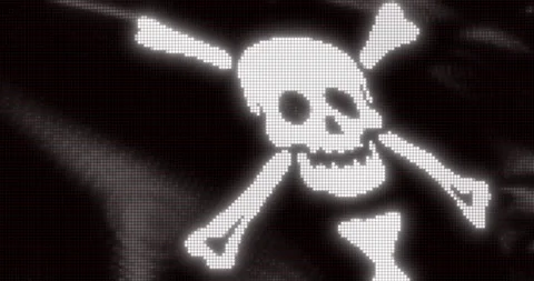 Led Screen Pirate Flag Seamless Loop stock video Stock Footage 180738537
