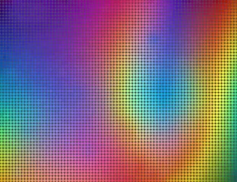 LED screen. Rainbow dot background. Vector Stock Illustration