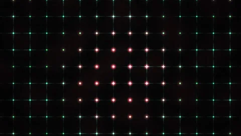 LED screen with red and white lights on black background. Stock Footage 335531697