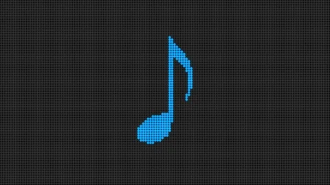 Led Screen Scrolling Blue Music Note Stock Footage 101499447