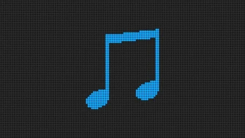 Led Screen Scrolling Blue Music Notes Stock Footage 101499492