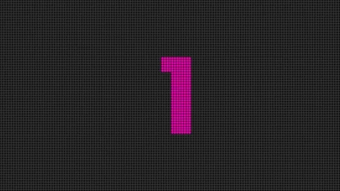 Led Screen Scrolling Numbers Counting Up 1 to 5 Color Pink Stock Footage 102243119