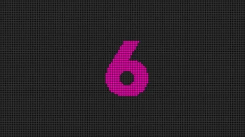 Led Screen Scrolling Numbers Counting Up 6 to 10 Color Pink Stock Footage 102243331