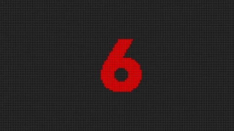 Led Screen Scrolling Numbers Counting Up 6 to 10 Color Red Stock Footage 102243787