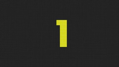 Led Screen Scrolling Numbers Counting Up 1 to 5 Color Yellow Stock Footage 102244345