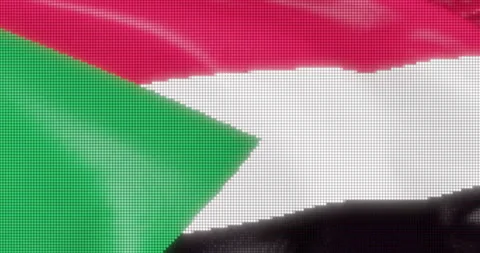 Led Screen sudan Flag Seamless Loop stock video Stock Footage 180844454