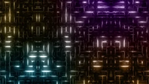 LED screen technology background with moving stripes and flickering particles. Stock Footage 154413595