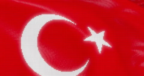 Led Screen Turkey Flag Seamless Loop stock video Stock Footage 180764945