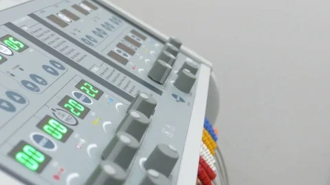 LED screens and knobs on thermotherapy and diathermy machine Video stock 85132508