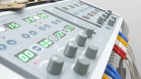 LED screens and knobs on thermotherapy and diathermy machine Video stock 85133686