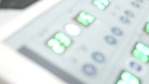LED screens and knobs on thermotherapy and diathermy machine 스톡 동영상 85133925