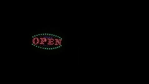 The LED sign is open Stock Footage 226314873