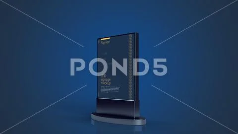LED Signage Mockup Lightbox Display Stand Plantilla PSD