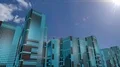 LED skyscrapers scrolling graphics buildings city 4k 4k or 4k+ Resolution