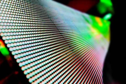LED soft focus background, Abstract LED Panel art wall falling out of focus Stock Photos