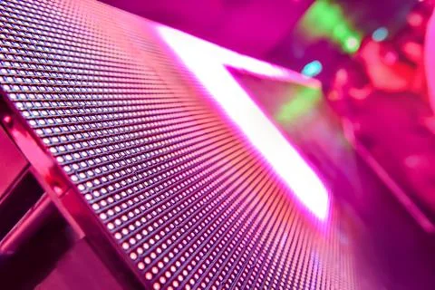 LED soft focus background, Abstract LED Panel art wall falling out of focus Stock Photos