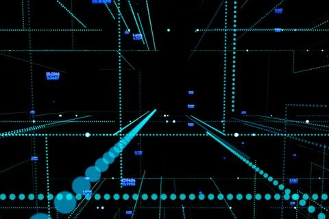 LED soft focus background. Technology concept. Connection structure. Illustrazione stock