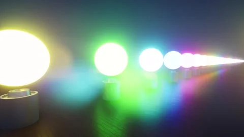 Led spheres lights in row festive bg Stock Footage 335618177